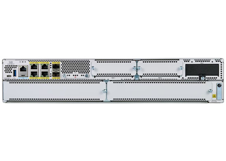 C8300-2N2S-6T - 2x 1G SFP, 4x 1GE RJ45, 2x SM, 2x NIM, 1x PIM, 8GB DRAM, 16GB M.2 SSD, Cisco C8300 Router