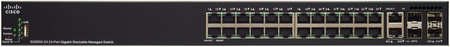 SG350X-24P-K9-EU - 24x 1GE RJ45, PoE+ 195 Вт 802.3at, восходящая линия 4x 10 Gigabit Ethernet (2x 10GB RJ45/SFP+ комбо, 2x 10G SFP+), коммутатор Cisco SMB