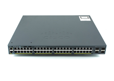 WS-C2960X-48FPS-L - 48x 1GE RJ45, PoE+ 740W 802.3at, uplink 4x 1G SFP, LAN Base, L2, Stack, Cisco Catalyst 2960-X Switch