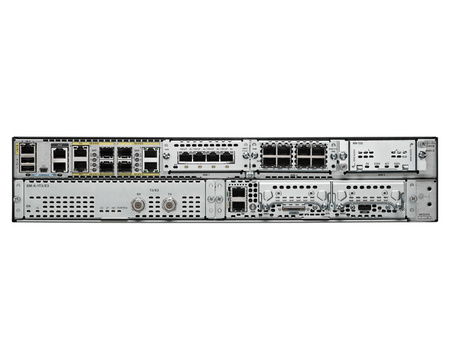 ISR4451-X/K9 - 4x 1GE RJ45/SFP Combo, 3x NIM, 8G FLASH, 4G DRAM, IP Base, 1 Gbps, Cisco ISR 4000 Router