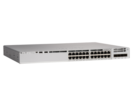C9200-24PB-A - 24x 1GE RJ45, PoE+ 370/740W, opr. Network Advantage, Warstwa L3, VRF, Cisco Catalyst 9200 Switch