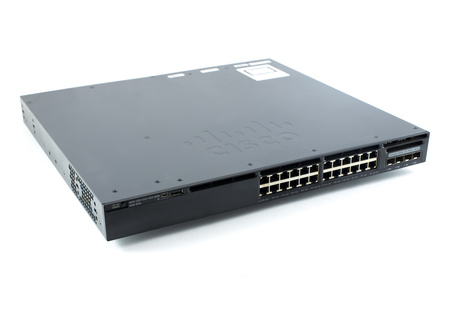WS-C3650-24PS-S - 24x 1GE RJ45, PoE+ 390W 802.3at, uplink 4x 1G SFP, IP Base, L3, Cisco Catalyst 3650 Switch
