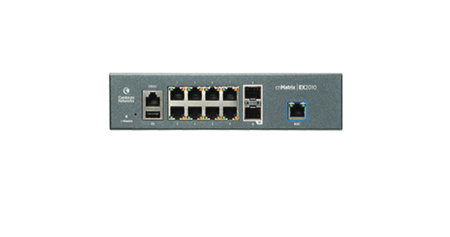 EX2010 - 8x 1GE RJ45, PoE 100W 802.3at, uplink 2x 1G SFP, Zarządzalny, Warstwa L3, Chłodzenia pasywne, USB, Cambium EX2000 Switch