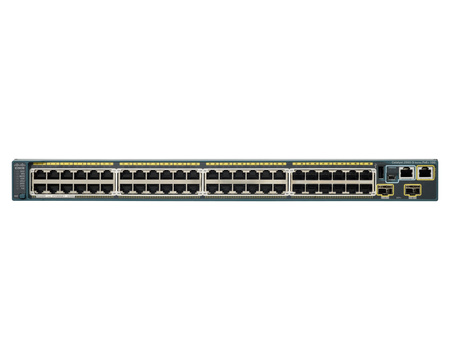WS-C2960S-48FPD-L - 48x 1GE RJ45, PoE+ 740W 802.3at, uplink 2x 10G SFP+, opr. LAN Base, Warstwa L2, 1U, Stack, Cisco Catalyst 2960-S Switch