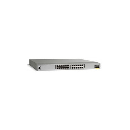 N2K-C2224TF-1GE - Cisco Nexus 2000 Series 1GE Fabric Extender, 2 AC PS, 1 Moduł wentylatora (Standardowy przepływ powietrza), 24x100/1000Base-T + 2x10GE (zawiera 4 moduły nadawczo-odbiorcze Fabric Extender)