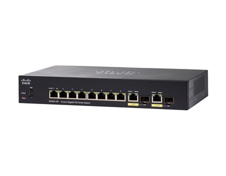 SG250-10P-K9-EU - Switch Cisco SG250-10P 10 GE z PoE 802.3at 62W