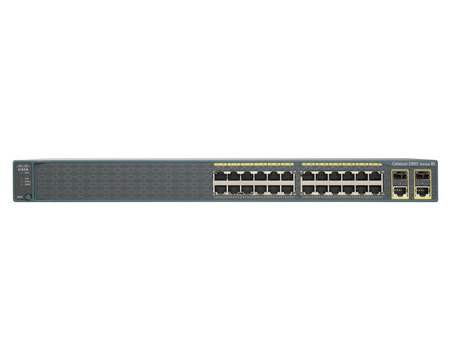 WS-C2960+24LC-S - 24x FE 10/100 RJ45 (8x PoE 802.3af), uplink 2x 1G Combo RJ45/SFP, opr. LAN Lite, Warstwa L2, 1U, Cisco Catalyst 2960 Plus Switch
