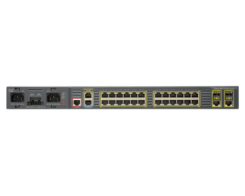 ME-3400E-24TS-M - 24x 10/100 ports, 2x (10/100/1000 i SFP) uplinks, oraz dwa gniazda na wymienny modulowy zasilacz i zespol wentylatora, Cisco Switch
