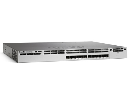 WS-C3850-12XS-E - 12x 10G SFP+, IP Services, 1x Zasilacz 350W AC, L3, wbudowany Stack 480Gbps, StackPower, 1 RU, PIM, MACsec AES-256, Cisco Catalyst 3850 Switch