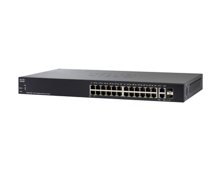 SG250-26P-K9-EU -24x 1GE RJ45, PoE+ 195W 802.3at, Uplink 2x 1G SFP/RJ45 Combo, Cisco SMB SG250 Switch