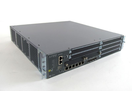 SRX550-645AP-M - Router with 4 GB DRAM and 8 GB CF, 2 U height,
6 GPIM slots, 2 Mini-PIM slots, 6 10/100/1000BASE-T ports,
4GbE SFP ports, dual PS slots, and fans; ships with one 645W
AC power supply with 247 W PoE power