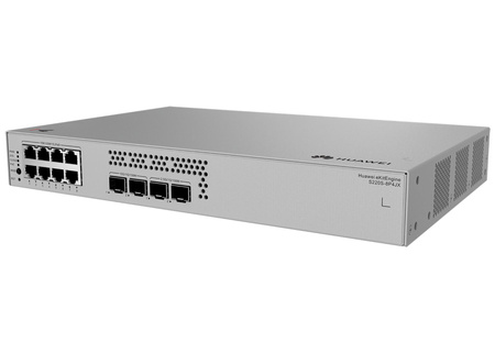 S220S-8P4JX - 8x 1GE RJ45, PoE+ 128W, uplink 2x 10 GE SFP+, 2x 2.5GE SFP, zasilacz AC, niezarządzalny, Huawei eKitEngine S220S Switch