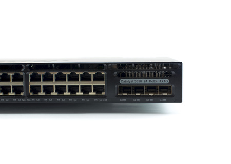 WS-C3650-24PS-S - 24x 1GE RJ45, PoE+ 390W 802.3at, uplink 4x 1G SFP, IP Base, L3, Cisco Catalyst 3650 Switch