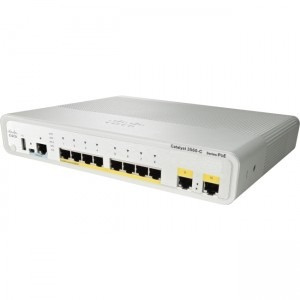 WS-C3560C-8PC-S - 8x FE RJ45, 124W PoE+ 802.3at, uplink 2x 1GE RJ45/SFP Combo, opr. IP Base, Warstwa L3, Cisco Catalyst 3560-C Switch