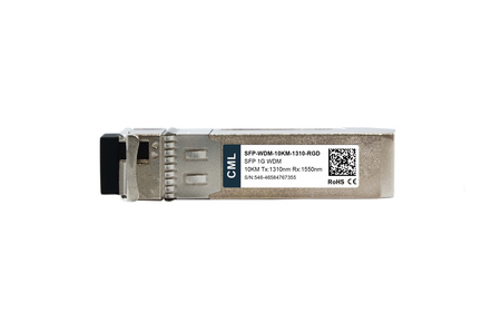 SFP-WDM-10KM-1310 - Wzmacnianny Moduł WDM 1310nm SFP 1G LC 10km DDM, -40°C~85°C, CML nowy замінник Transceiver