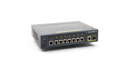 WS-C2960G-8TC-L - 7x 1GE RJ45, uplink 1x 1G Combo RJ45/SFP, LAN Base, L2, Chłodzenie pasywne, Cisco Catalyst 2960G Desktop Switch