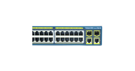 WS-C2960-48PST-L - 48x FE 10/100 RJ45, PoE 370W 802.3af, uplink 2x 1GE RJ45, 2x 1G SFP, opr. LAN Base, Warstwa L2, 1U, Cisco Catalyst 2960 Switch