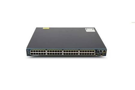 WS-C2960S-48LPS-L - 48x 1G RJ45, PoE+ 370W 802.3at, uplink 4x 1G SFP, opr. LAN Base, L2, 1U, Stack, Cisco Catalyst 2960-S Switch