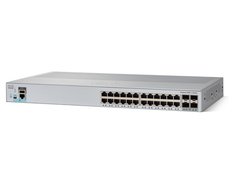 WS-C2960L-24PQ-LL - 24x 1GE RJ45, PoE+ 195W 802.3at, uplink 4x 10G SFP+, ПО LAN Lite, Chłodzenie pasywne, Catalyst 2960-L Комутатор