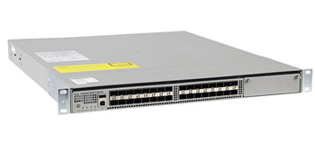 WS-C4500X-32SFP+ - 32x 10G SFP+, przepływ powietrza od portów w kierunku zasilacza, bordowy, 1x Zasilacz AC, IP Base, L3, Cisco Catalyst 4500-X Switch
