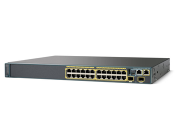 WS-C2960S-24PD-L - 24x 1GE RJ45, PoE+ 370W 802.3at, uplink 2x 10G SFP+, LAN Base, L2, Stack, Cisco Catalyst 2960-S Switch