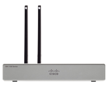Router Cisco ISR 1101 4 Ports GE Ethernet (moduł LTE P-LTEA-EA i anteny widoczne na zdjęciach, nie znajdują się w komplecie z routerem)