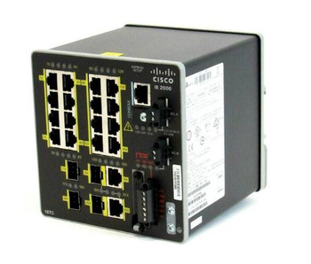 IE-2000-16TC-G-E - 16x 10/100 FE RJ45, 2x 1GE SFP/RJ45, 2x 10/100 FE SFP, LAN Base, L2, Cisco Industrial 2000 SFP Switch