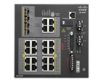 IE-4000-8GT8GP4G-E - 8GE Copper, 8GE PoE+ and 4GE combo uplink ports Cisco IE4000 Switch