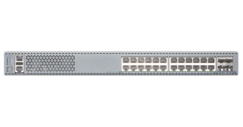 CCS-720DP-24ZS-2F - 24x 2.5G RJ45, UPoE 802.3bt, uplink 4x 10G SFP+, warstwa L3, zasilacze 2x 950W AC, kierunek powietrza przód-tył, Arista 720D Switch