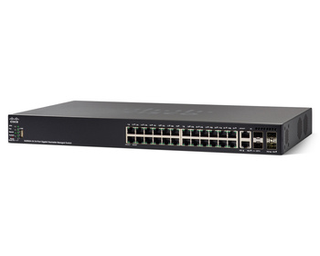 SG550X-24P-K9-EU - 24x 1GE RJ45, uplink 4x 10G 2x SFP+, 2x Combo, PoE+ 195W, Cisco Switch
