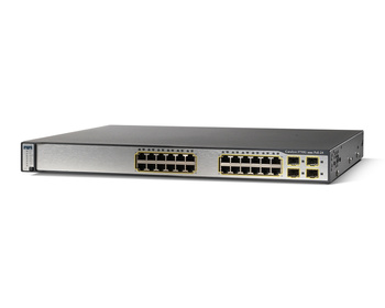 WS-C3750G-24PS-E - 24x 1G RJ45, PoE 370W, 4x SFP, IPServices, Cisco Catalyst 3750G Switch