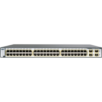 WS-C3750G-48PS-S - 48x 1GE RJ45, PoE 370W 802.3af, uplink 4x 1G SFP, IP Base, L3, Stack, Cisco Catalyst 3750G Switch