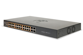 EX1028-P - 24x 1GE RJ45, PoE+ 200W 802.3at, uplink 4x 1G SFP, Cambium EX1000 Switch