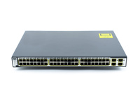 WS-C3750-48PS-S - 48x FE 10/100 FE RJ45, PoE 370W 802.3af, uplink 4x 1G SFP, opr. IP Base, Warstwa L3, Cisco Catalyst 3750 Switch