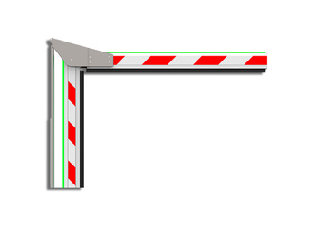 ACC-PROBG-BOOM230-L ZKTECO- Zawias (przegub) ramienia łamanego o kącie 90° długość 3m z paskiem gumy antykolizyjnej i najklejkami odblaskowymi oraz didoami LED