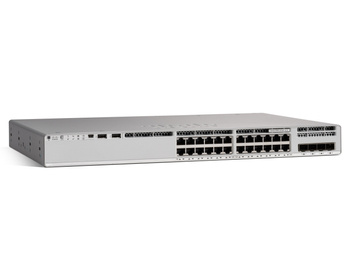 C9200L-24P-4G-E - 24x 1GE RJ45 PoE+ 370W 802.3at, uplink 4x 1G SFP, Network Essentials, L3, MACsec AES-128, Cisco Catalyst 9200L Switch