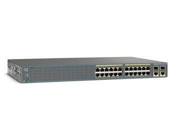 WS-C2960+24LC-S - 24x FE 10/100 RJ45 (8x PoE 802.3af), uplink 2x 1G Combo RJ45/SFP, opr. LAN Lite, Warstwa L2, 1U, Cisco Catalyst 2960 Plus Switch