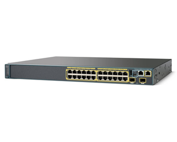 WS-C2960S-24PD-L - 24x 1GE RJ45, PoE+ 370W 802.3at, uplink 2x 10G SFP+, opr. LAN Base, L2, Stack, Cisco Catalyst 2960-S Switch