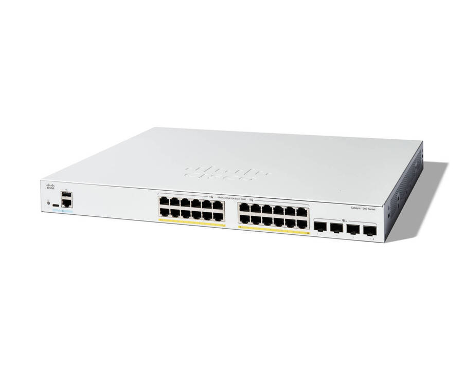 C1300-24FP-4X - 24x 1GE RJ45, PoE+ 370W, uplink 4x 10GE SFP+, Cisco Catalyst 1300 Switch