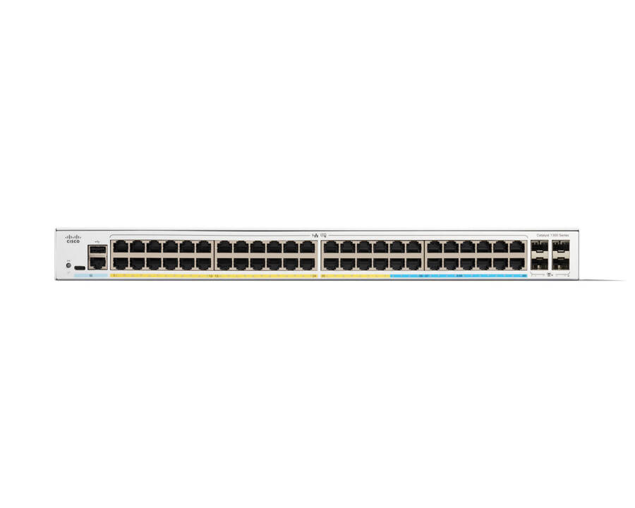 C1300-48P-4G - 48x 10/100/1000 RJ45, PoE+ 370W, 4x 1GE SFP, Cisco Switch Catalyst C1300