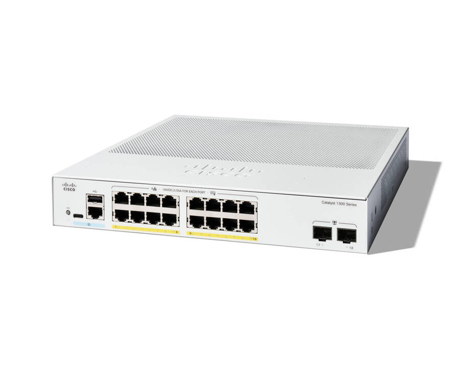 C1300-8FP-2G - 8x 10/100/1000 RJ45, PoE+ 120W, 2x RJ45/SFP, Cisco Switch Catalyst C1300