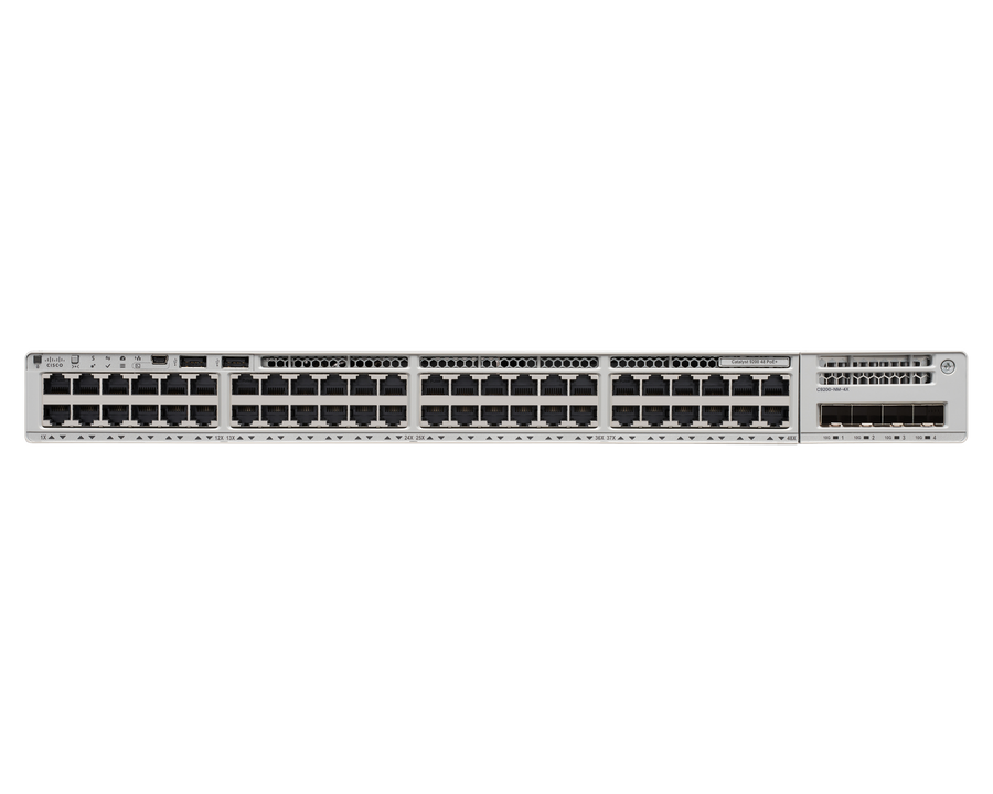 C9200-48P-E - 48x 1GE RJ45, PoE+ 740W 802.3at, opr. Network Essentials, L3, Cisco Catalyst 9200 Switch