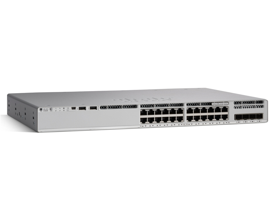 C9200L-24PXG-4X-E - 24x 1G RJ45 PoE+ 370/740W [8xmGig, 16x1G], 4x10G SFP+, Network Essentials, Cisco Catalyst 9200L Switch