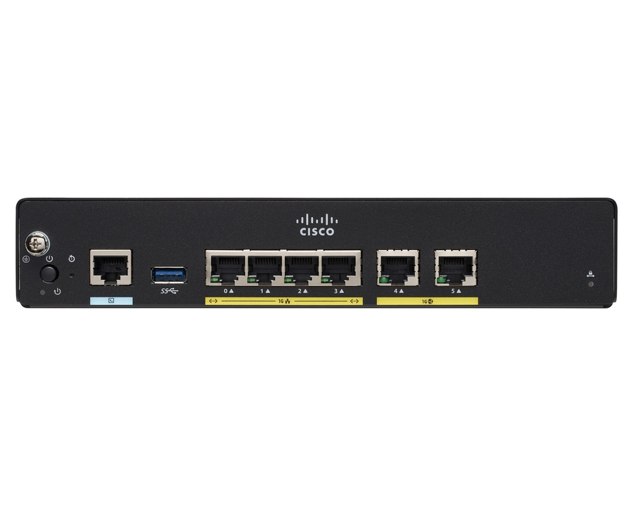 C921-4P - 4x 1GE RJ45 LAN, 2x 1GE RJ45 WAN, 150 Mbps IPSec, zarządzalny, Cisco 921 Router