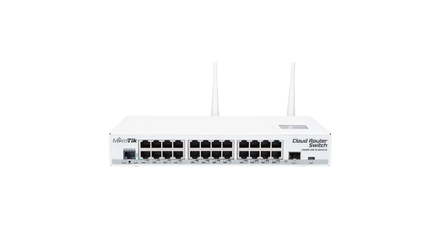 CRS125-24G-1S-2HND-IN - 24x 1GE RJ45, 1x 1G SFP, WiFi 802.11n, 2.4GHz, MikroTik Switch