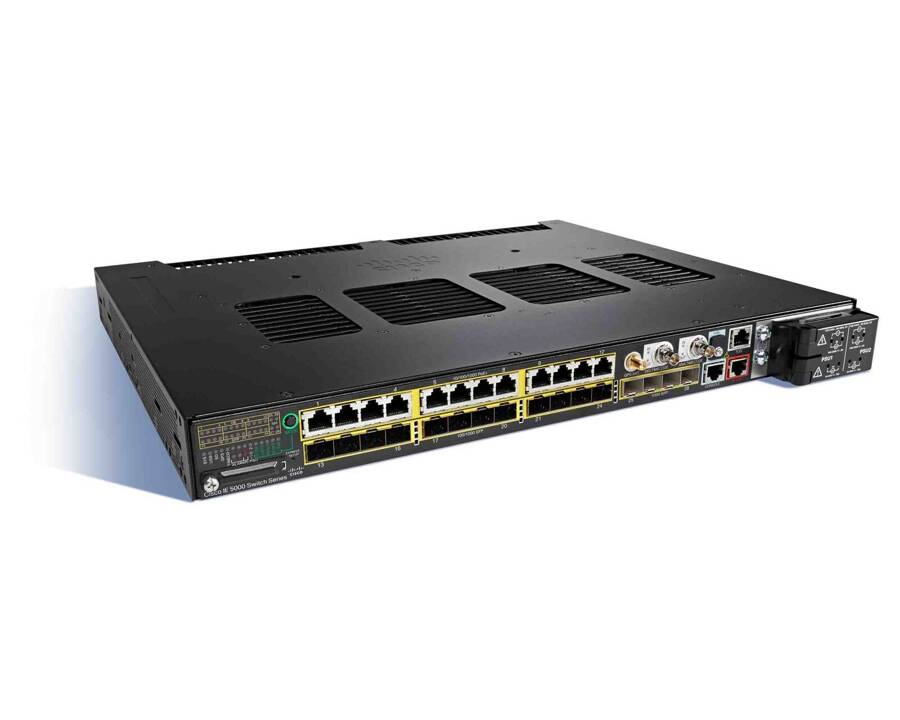 IE-5000-16S12P - 12x 1GE [RJ45], PoE+, 12x FE/GE [SFP], 4x 1GE [SFP], Cisco IE5000 Switch