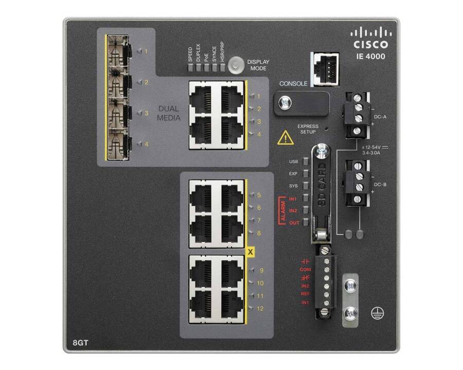 IE4000-8GT4G-E - with 8 GE Copper, 4 GE combo uplink ports Cisco IE4000 Switch