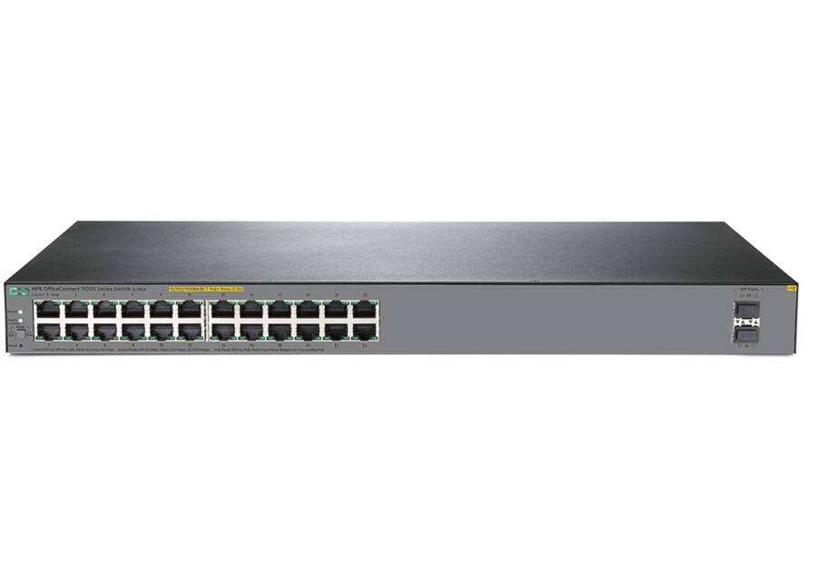 JL385A - 24x 1GE RJ45 PoE+ 802.3at 370W, uplink 2x 1G SFP, Warstwa L2, HPE OfficeConnect 1920S Switch