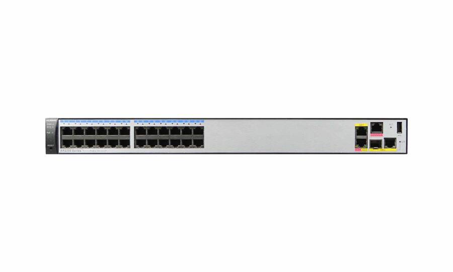 Router Huawei AR2204-27GE-P zawiera 3GE WAN (1GE Combo), 24GE(8 POE), 1 USB, 4 SIC, 600W AC Power (1+1)