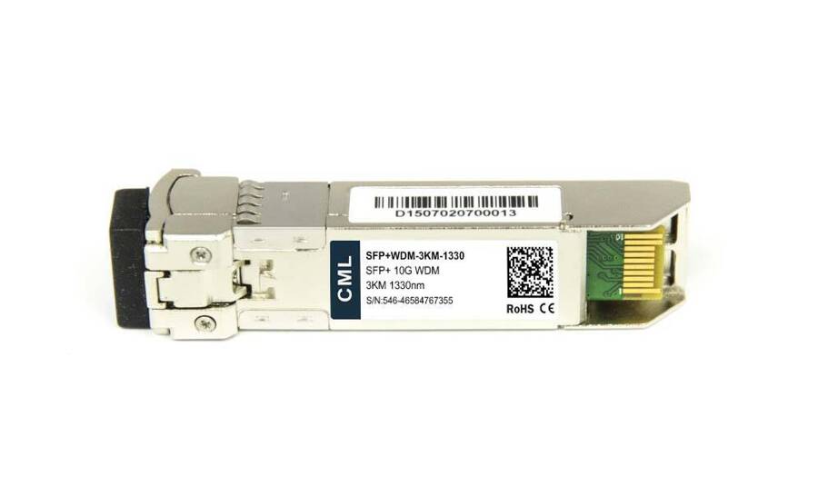 SFP+WDM-3KM-1330 - Moduł 10G WDM SFP+, SMF, TX: 1330nm, LC Simplex, 3km, DDM, Kompatybilny z Cisco, CML Transceiver